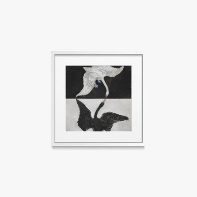 Il Cigno, n. 1 - Hilma af Klint, opera di Hilma af Klint (Astrattismo), stampa con passepartout e cornice bianca, 40x40cm