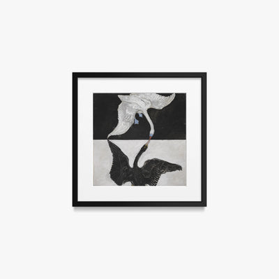 Il Cigno, n. 1 - Hilma af Klint, opera di Hilma af Klint (Astrattismo), stampa con passepartout e cornice nera, 40x40cm