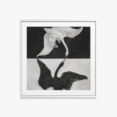 Il Cigno, n. 1 - Hilma af Klint, opera di Hilma af Klint (Astrattismo), stampa con passepartout e cornice bianca, 50x50cm