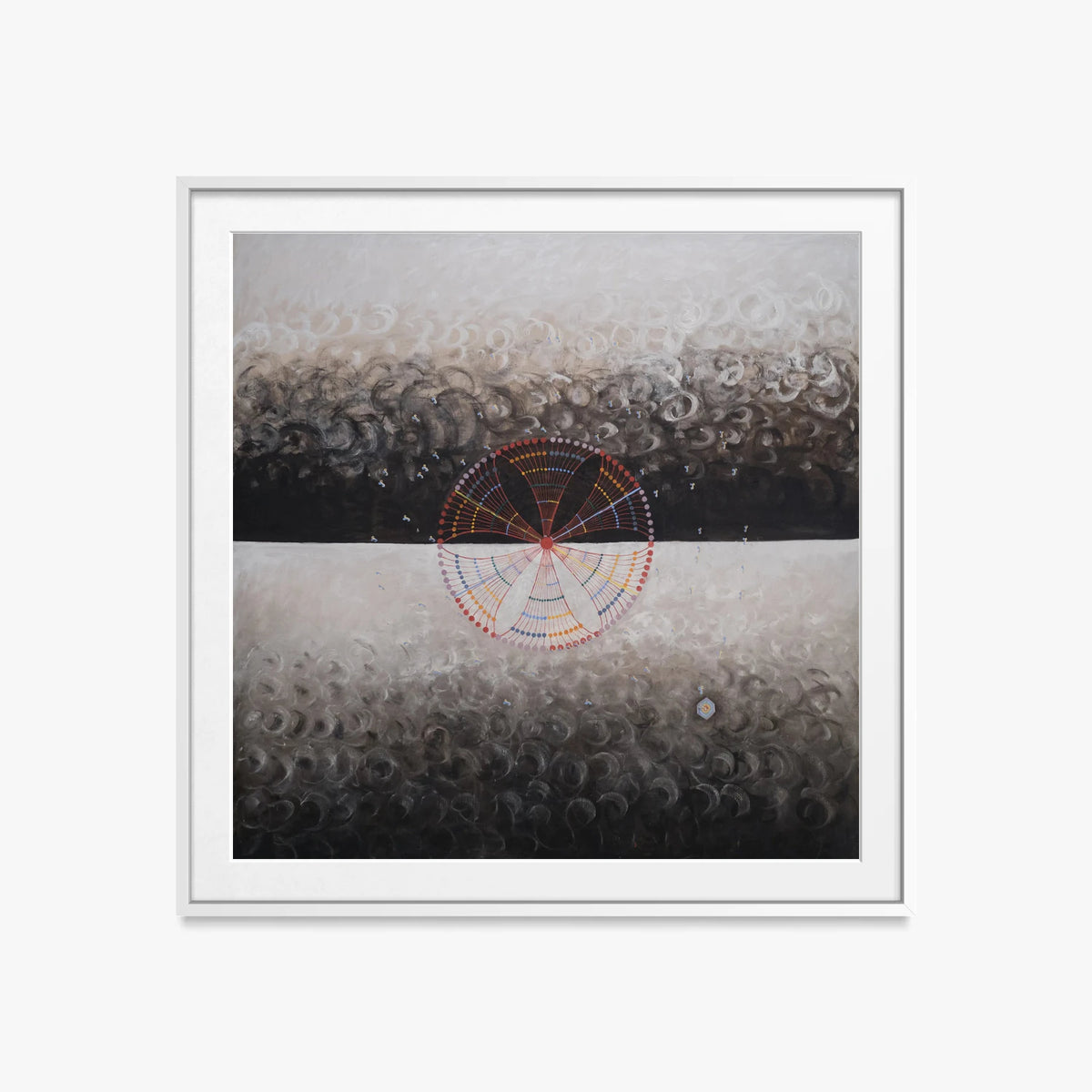 Il Cigno, n. 10 - Hilma af Klint, opera di Hilma af Klint (Astrattismo), stampa con passepartout e cornice bianca, 60x60cm