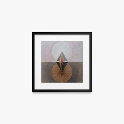 Il Cigno, n. 12 - Hilma af Klint, opera di Hilma af Klint (Astrattismo), stampa con passepartout e cornice nera, 40x40cm