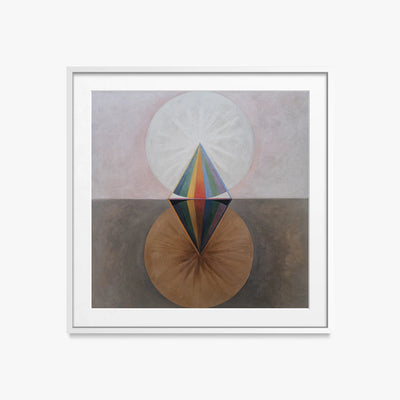 Il Cigno, n. 12 - Hilma af Klint, opera di Hilma af Klint (Astrattismo), stampa con passepartout e cornice bianca, 50x50cm