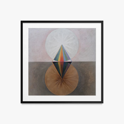 Il Cigno, n. 12 - Hilma af Klint, opera di Hilma af Klint (Astrattismo), stampa con passepartout e cornice nera, 50x50cm