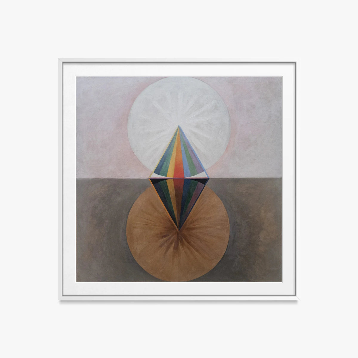 Il Cigno, n. 12 - Hilma af Klint, opera di Hilma af Klint (Astrattismo), stampa con passepartout e cornice bianca, 60x60cm