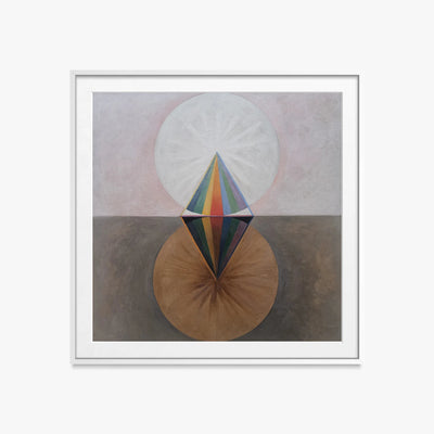 Il Cigno, n. 12 - Hilma af Klint, opera di Hilma af Klint (Astrattismo), stampa con passepartout e cornice bianca, 60x60cm