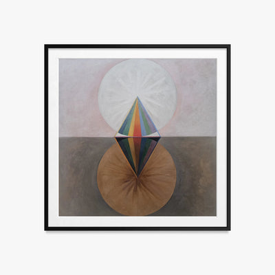 Il Cigno, n. 12 - Hilma af Klint, opera di Hilma af Klint (Astrattismo), stampa con passepartout e cornice nera, 60x60cm