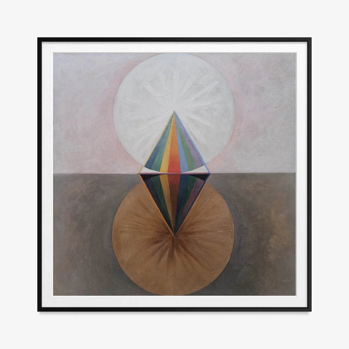 Il Cigno, n. 12 - Hilma af Klint, opera di Hilma af Klint (Astrattismo), stampa con passepartout e cornice nera, 80x80cm
