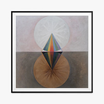 Il Cigno, n. 12 - Hilma af Klint, opera di Hilma af Klint (Astrattismo), stampa con passepartout e cornice nera, 80x80cm