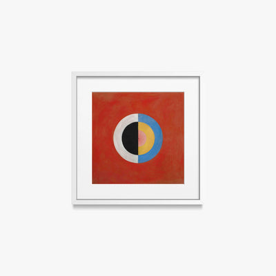 Il Cigno, n. 17 - Hilma af Klint, opera di Hilma af Klint (Astrattismo), stampa con passepartout e cornice bianca, 40x40cm