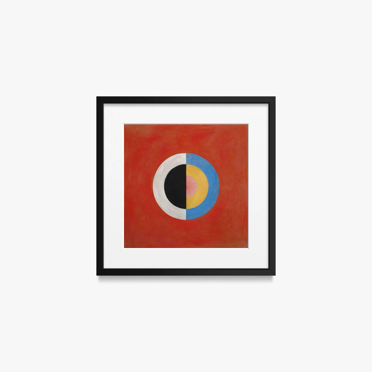 Il Cigno, n. 17 - Hilma af Klint, opera di Hilma af Klint (Astrattismo), stampa con passepartout e cornice nera, 40x40cm