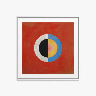 Il Cigno, n. 17 - Hilma af Klint, opera di Hilma af Klint (Astrattismo), stampa con passepartout e cornice bianca, 50x50cm
