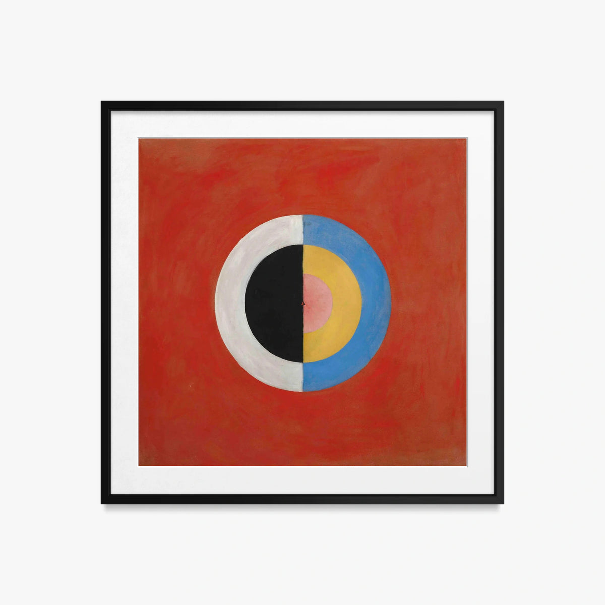 Il Cigno, n. 17 - Hilma af Klint, opera di Hilma af Klint (Astrattismo), stampa con passepartout e cornice nera, 50x50cm