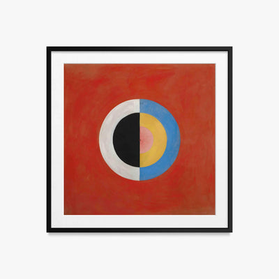 Il Cigno, n. 17 - Hilma af Klint, opera di Hilma af Klint (Astrattismo), stampa con passepartout e cornice nera, 50x50cm