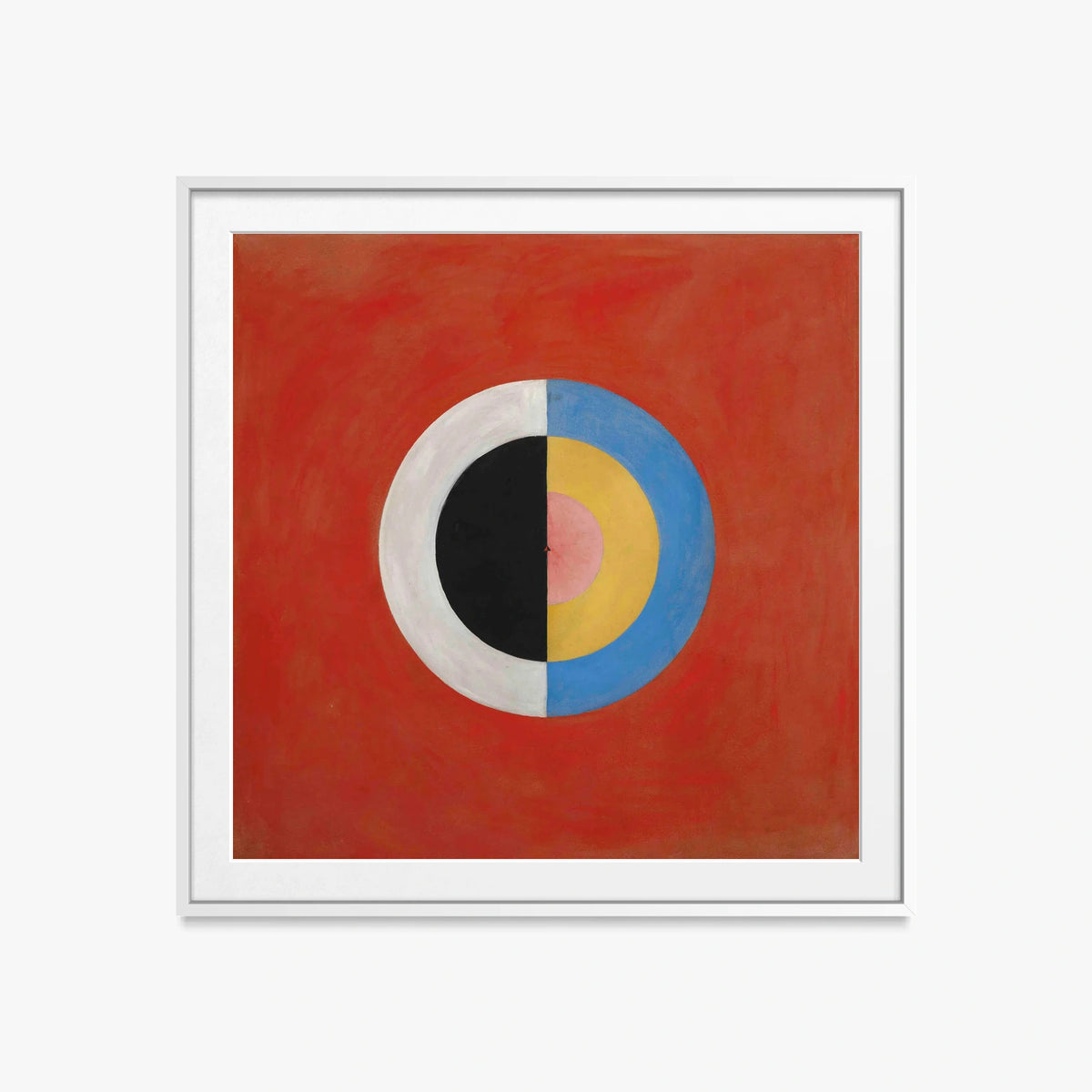 Il Cigno, n. 17 - Hilma af Klint, opera di Hilma af Klint (Astrattismo), stampa con passepartout e cornice bianca, 60x60cm