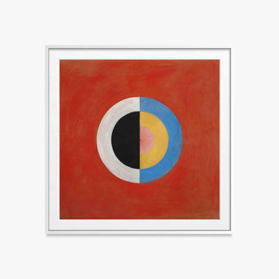 Il Cigno, n. 17 - Hilma af Klint, opera di Hilma af Klint (Astrattismo), stampa con passepartout e cornice bianca, 60x60cm