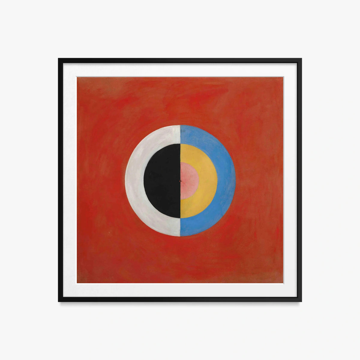 Il Cigno, n. 17 - Hilma af Klint, opera di Hilma af Klint (Astrattismo), stampa con passepartout e cornice nera, 60x60cm