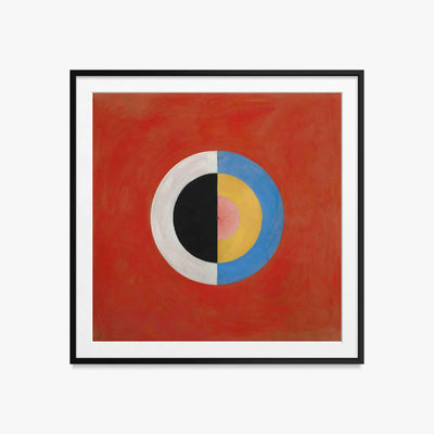 Il Cigno, n. 17 - Hilma af Klint, opera di Hilma af Klint (Astrattismo), stampa con passepartout e cornice nera, 60x60cm
