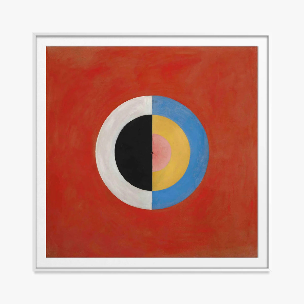 Il Cigno, n. 17 - Hilma af Klint, opera di Hilma af Klint (Astrattismo), stampa con passepartout e cornice bianca, 80x80cm