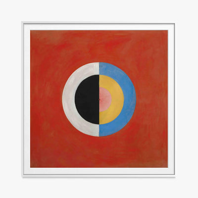 Il Cigno, n. 17 - Hilma af Klint, opera di Hilma af Klint (Astrattismo), stampa con passepartout e cornice bianca, 80x80cm