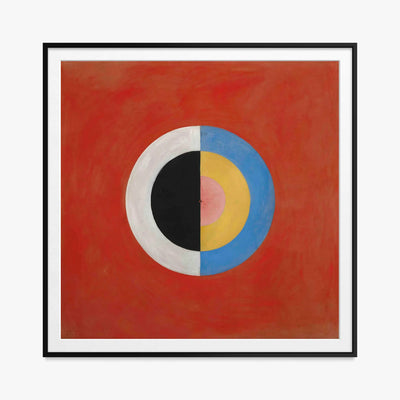 Il Cigno, n. 17 - Hilma af Klint, opera di Hilma af Klint (Astrattismo), stampa con passepartout e cornice nera, 80x80cm