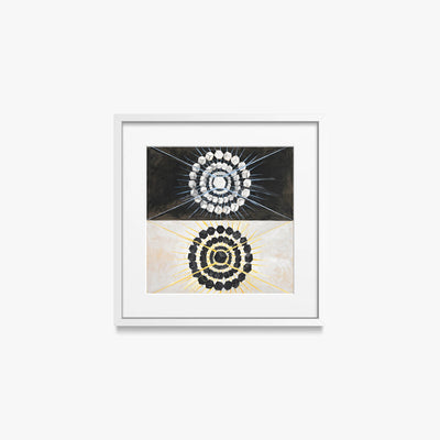 Il Cigno, n. 8 - Hilma af Klint, opera di Hilma af Klint (Astrattismo), stampa con passepartout e cornice bianca, 40x40cm