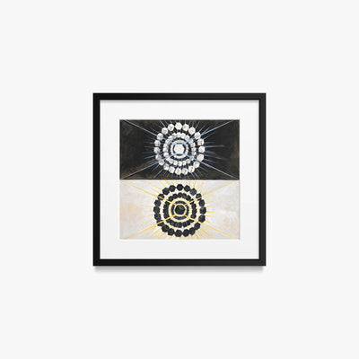 Il Cigno, n. 8 - Hilma af Klint, opera di Hilma af Klint (Astrattismo), stampa con passepartout e cornice nera, 40x40cm
