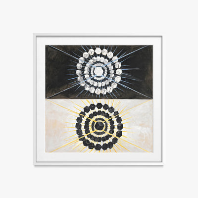 Il Cigno, n. 8 - Hilma af Klint, opera di Hilma af Klint (Astrattismo), stampa con passepartout e cornice bianca, 50x50cm