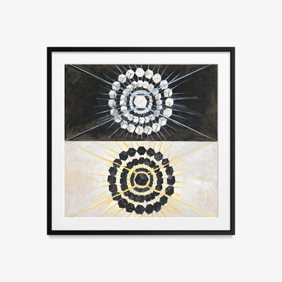Il Cigno, n. 8 - Hilma af Klint, opera di Hilma af Klint (Astrattismo), stampa con passepartout e cornice nera, 50x50cm