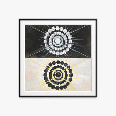 Il Cigno, n. 8 - Hilma af Klint, opera di Hilma af Klint (Astrattismo), stampa con passepartout e cornice nera, 60x60cm