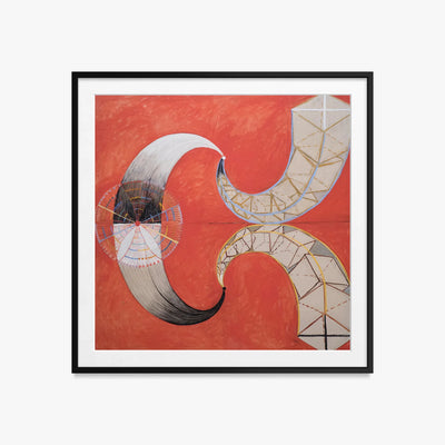 Il Cigno, n. 9 - Hilma af Klint, opera di Hilma af Klint (Astrattismo), stampa con passepartout e cornice nera, 60x60cm