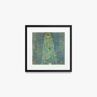 Il Girasole - Gustav Klimt, opera di Gustav Klimt (Secessione Viennese), stampa con passepartout e cornice nera, 40x40cm