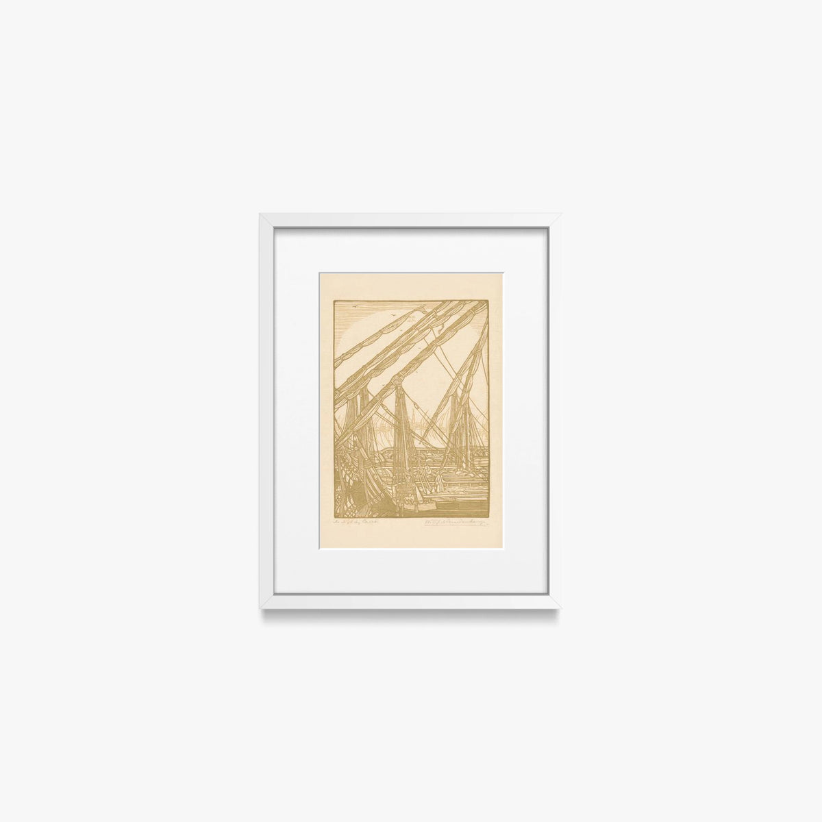 Il Nilo presso il Cairo - Wijnand Otto Jan Nieuwenkamp, opera di Wijnand Otto Jan Nieuwenkamp (Egittologia), stampa con passepartout e cornice bianca, 30x40cm