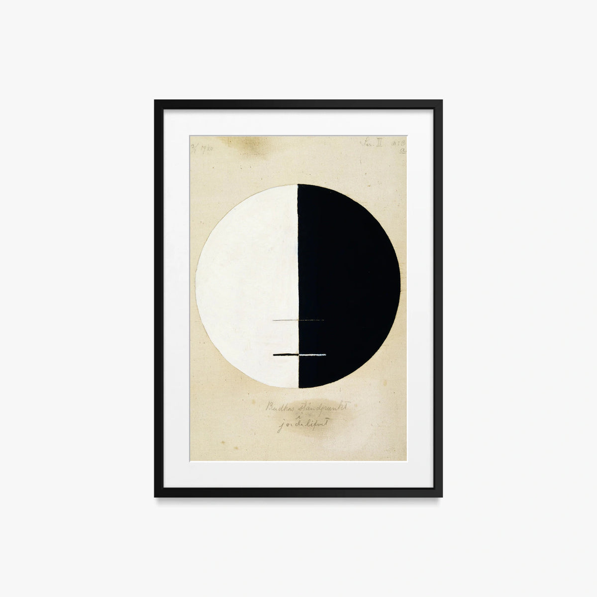 Il Punto di Vista del Buddha, n. 3 - Hilma af Klint, opera di Hilma af Klint (Astrattismo), stampa con passepartout e cornice nera, 50x70cm