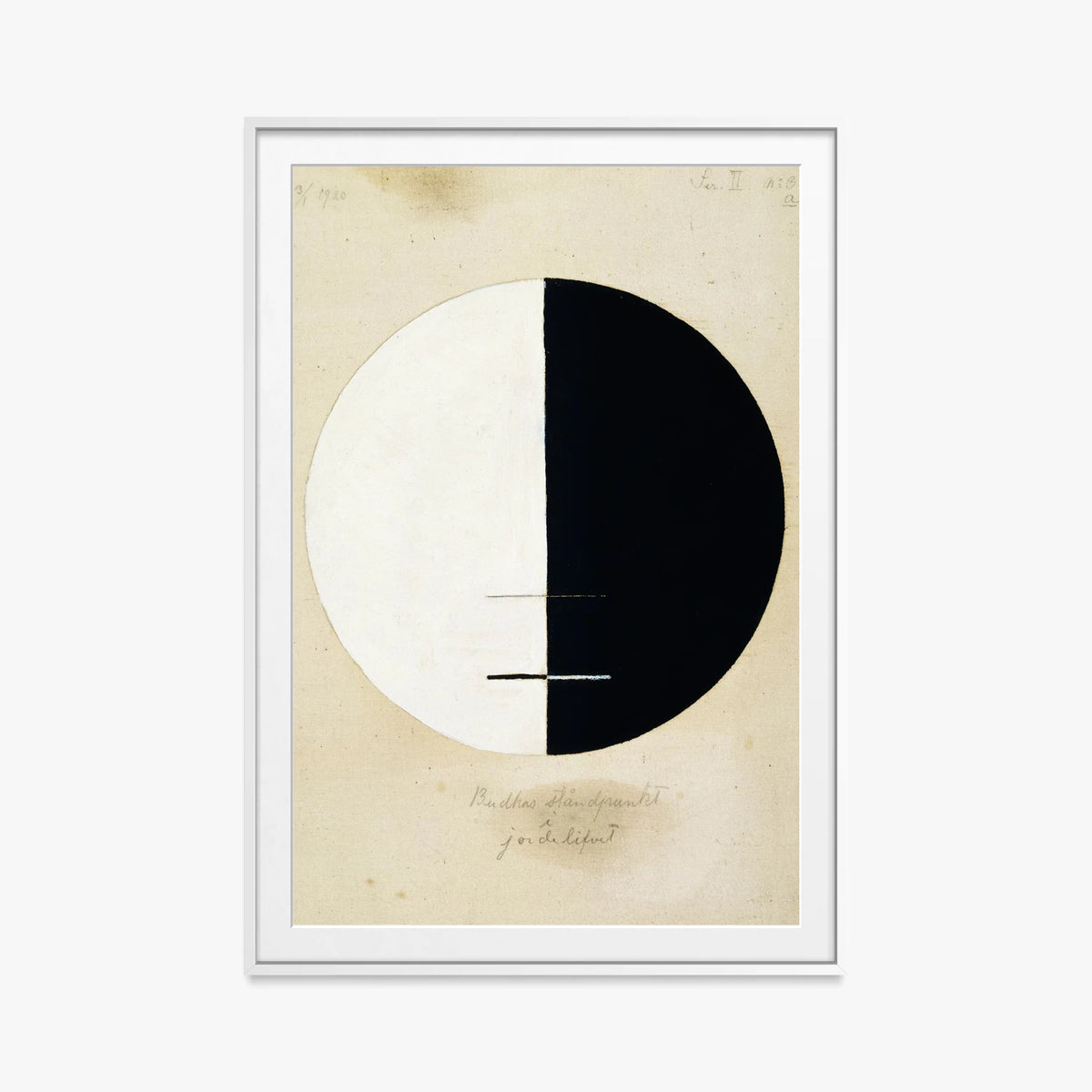 Il Punto di Vista del Buddha, n. 3 - Hilma af Klint, opera di Hilma af Klint (Astrattismo), stampa con passepartout e cornice bianca, 80x115cm