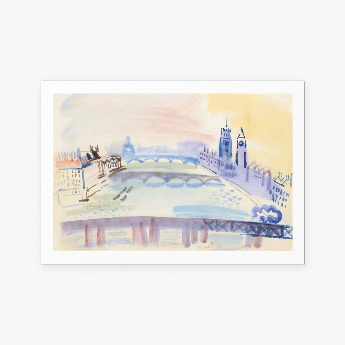 Il Tamigi, Londra - Raoul Dufy, opera di Raoul Dufy (Art Déco), stampa artistica su carta, 115x80cm
