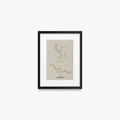 Il Tango della Coppa - Sem, opera di Sem (Georges Goursat) (Illustrazione), stampa con passepartout e cornice nera, 30x40cm