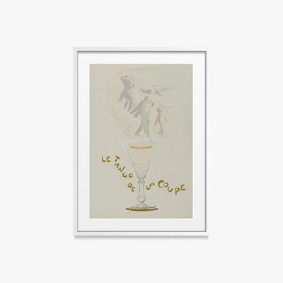 Il Tango della Coppa - Sem, opera di Sem (Georges Goursat) (Illustrazione), stampa con passepartout e cornice bianca, 50x70cm