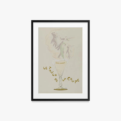 Il Tango della Coppa - Sem, opera di Sem (Georges Goursat) (Illustrazione), stampa con passepartout e cornice nera, 50x70cm