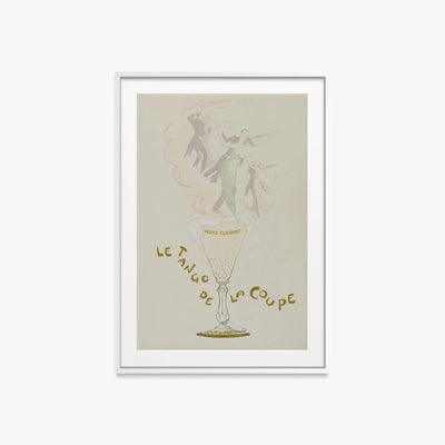 Il Tango della Coppa - Sem, opera di Sem (Georges Goursat) (Illustrazione), stampa con passepartout e cornice bianca, 60x85cm