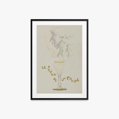 Il Tango della Coppa - Sem, opera di Sem (Georges Goursat) (Illustrazione), stampa con passepartout e cornice nera, 60x85cm