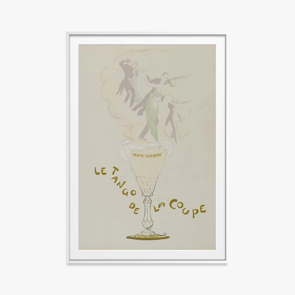 Il Tango della Coppa - Sem, opera di Sem (Georges Goursat) (Illustrazione), stampa con passepartout e cornice bianca, 80x115cm