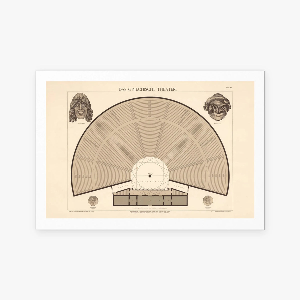 Il Teatro Greco - A. Pichler's Witwe & Sohn, opera di A. Pichler's Witwe & Sohn (Classici), stampa artistica su carta, 115x80cm