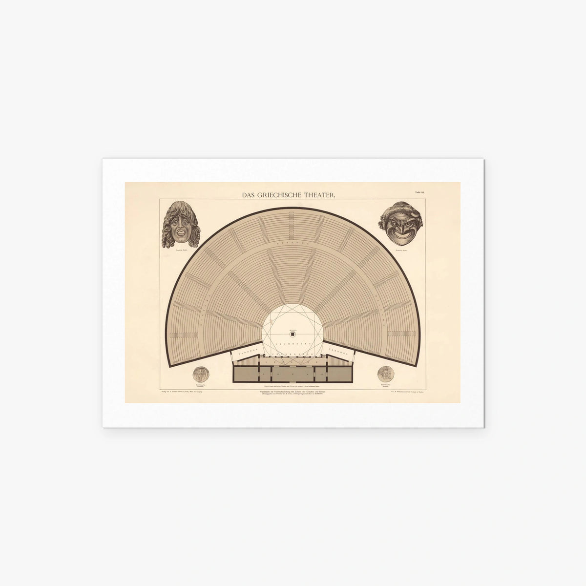 Il Teatro Greco - A. Pichler's Witwe & Sohn, opera di A. Pichler's Witwe & Sohn (Classici), stampa artistica su carta, 85x60cm