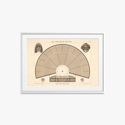 Il Teatro Greco - A. Pichler's Witwe & Sohn, opera di A. Pichler's Witwe & Sohn (Classici), stampa con passepartout e cornice bianca, 85x60cm