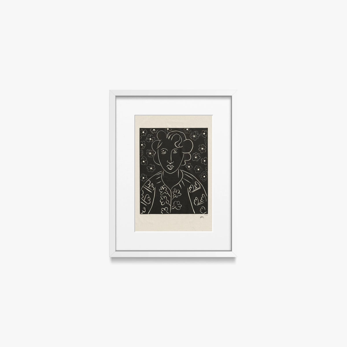 Isaia - Henri Matisse, opera di Henri Matisse (Art Déco), stampa con passepartout e cornice bianca, 30x40cm