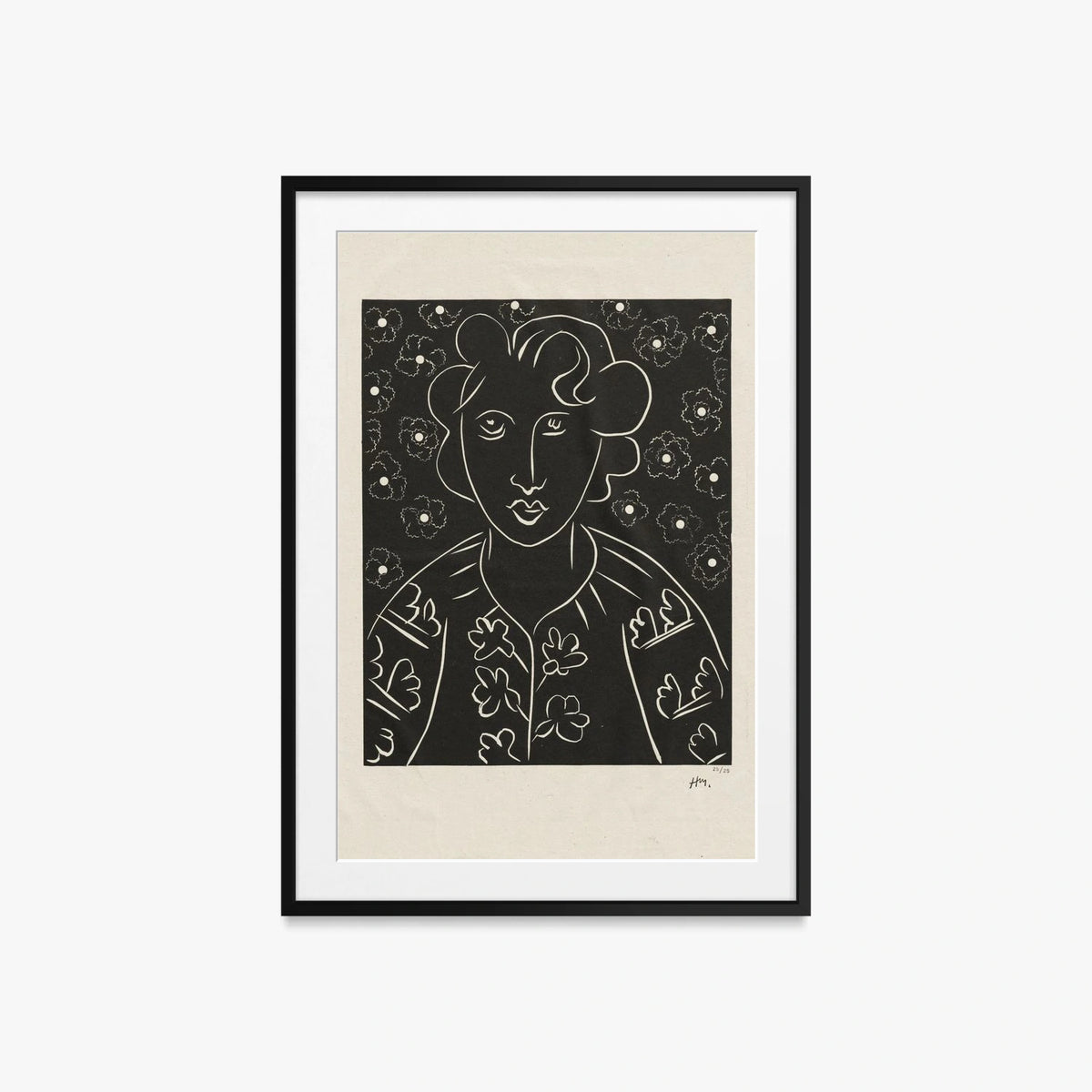 Isaia - Henri Matisse, opera di Henri Matisse (Art Déco), stampa con passepartout e cornice nera, 60x85cm