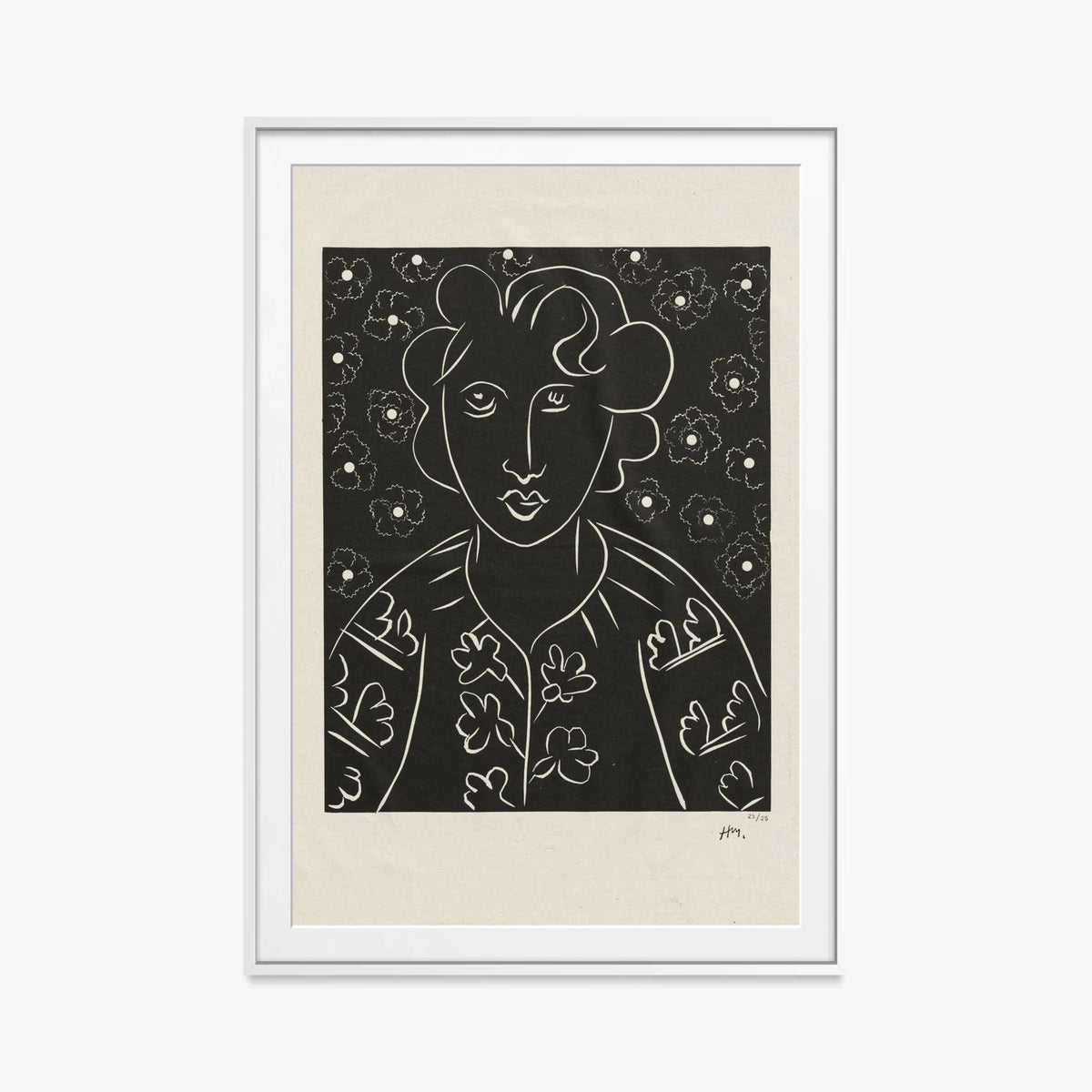 Isaia - Henri Matisse, opera di Henri Matisse (Art Déco), stampa con passepartout e cornice bianca, 80x115cm