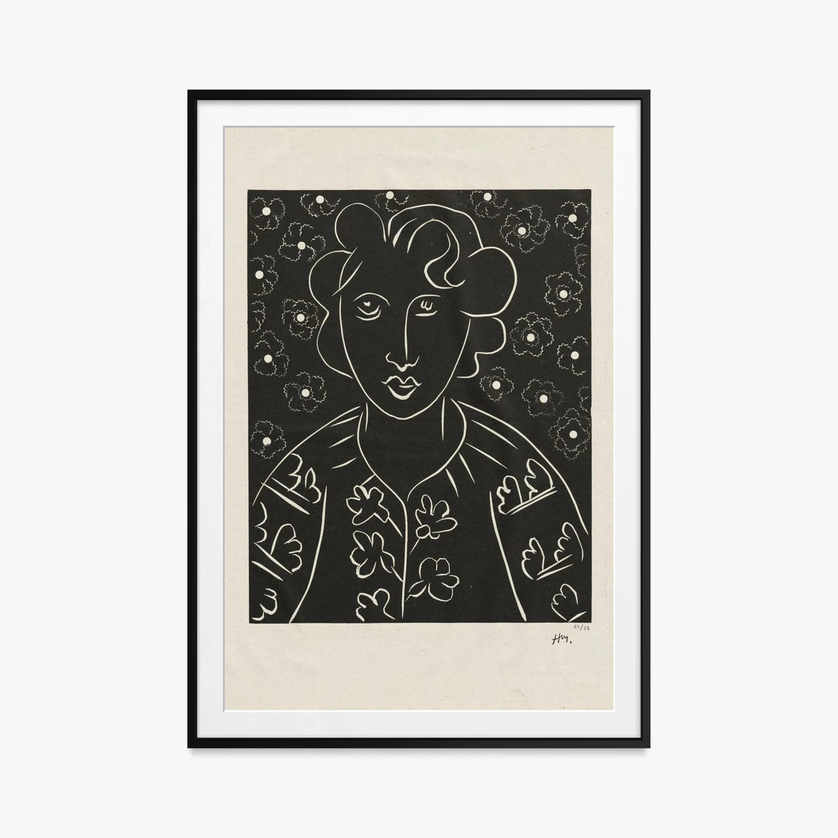 Isaia - Henri Matisse, opera di Henri Matisse (Art Déco), stampa con passepartout e cornice nera, 80x115cm