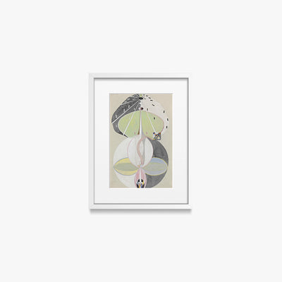 L'Albero della Conoscenza, n. 5 - Hilma af Klint, opera di Hilma af Klint (Astrattismo), stampa con passepartout e cornice bianca, 30x40cm