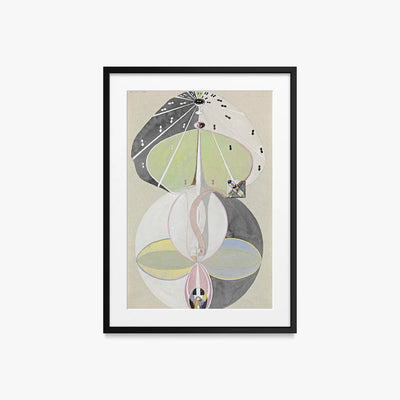 L'Albero della Conoscenza, n. 5 - Hilma af Klint, opera di Hilma af Klint (Astrattismo), stampa con passepartout e cornice nera, 50x70cm